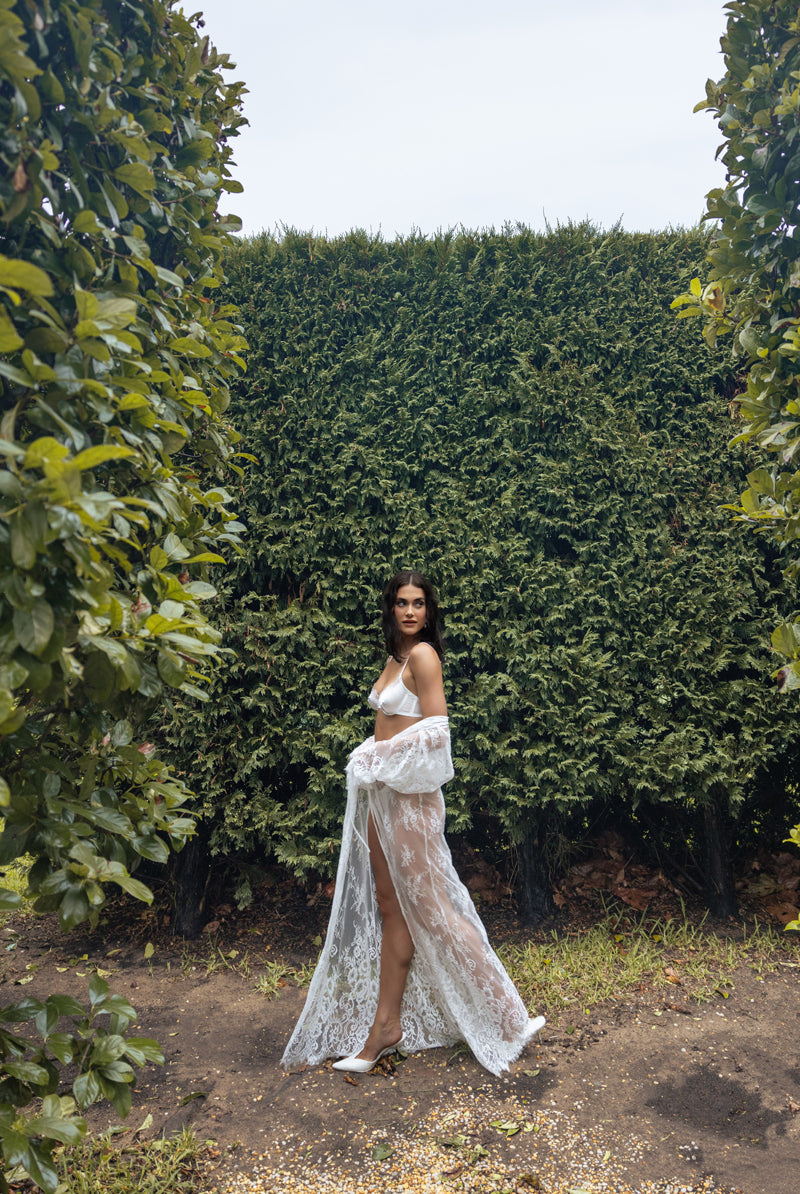 Lace Bridal Robe | Getting Ready Wedding Robe | Bride Lace Robe