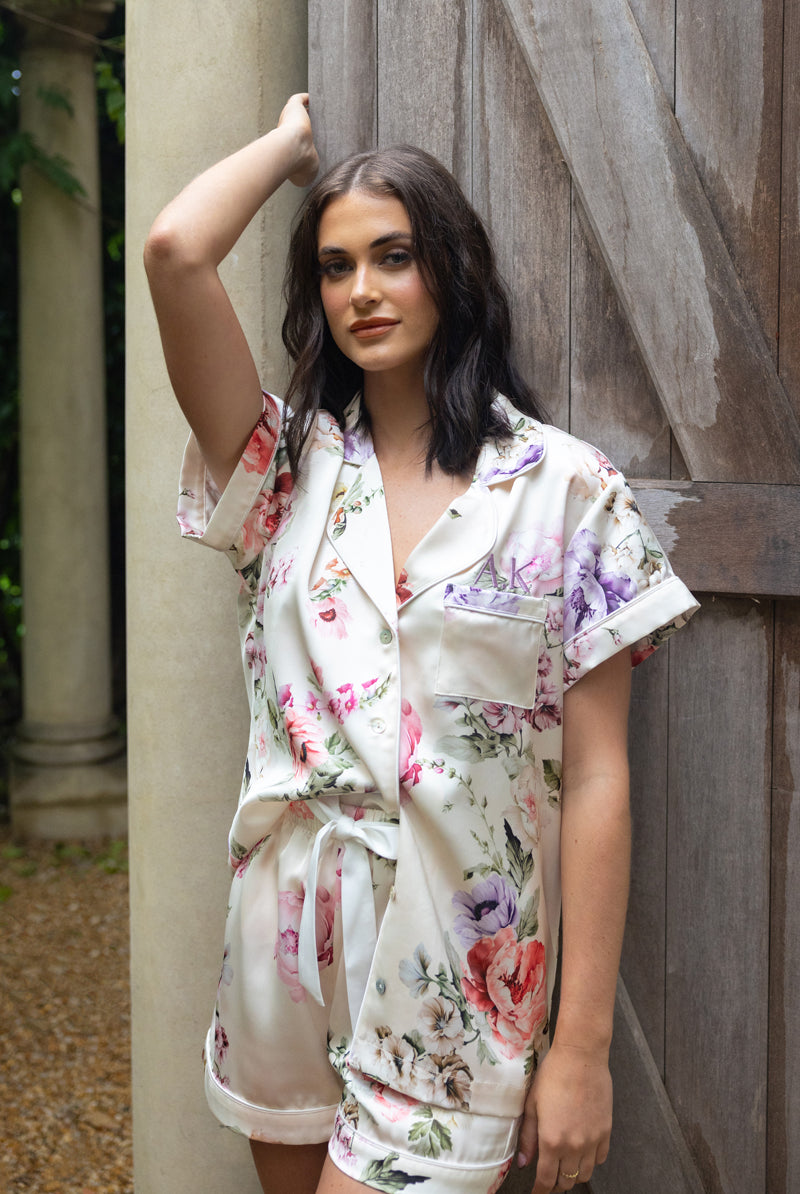 Floral Bridesmaid Pyjamas | Floral Satin Sleepwear
