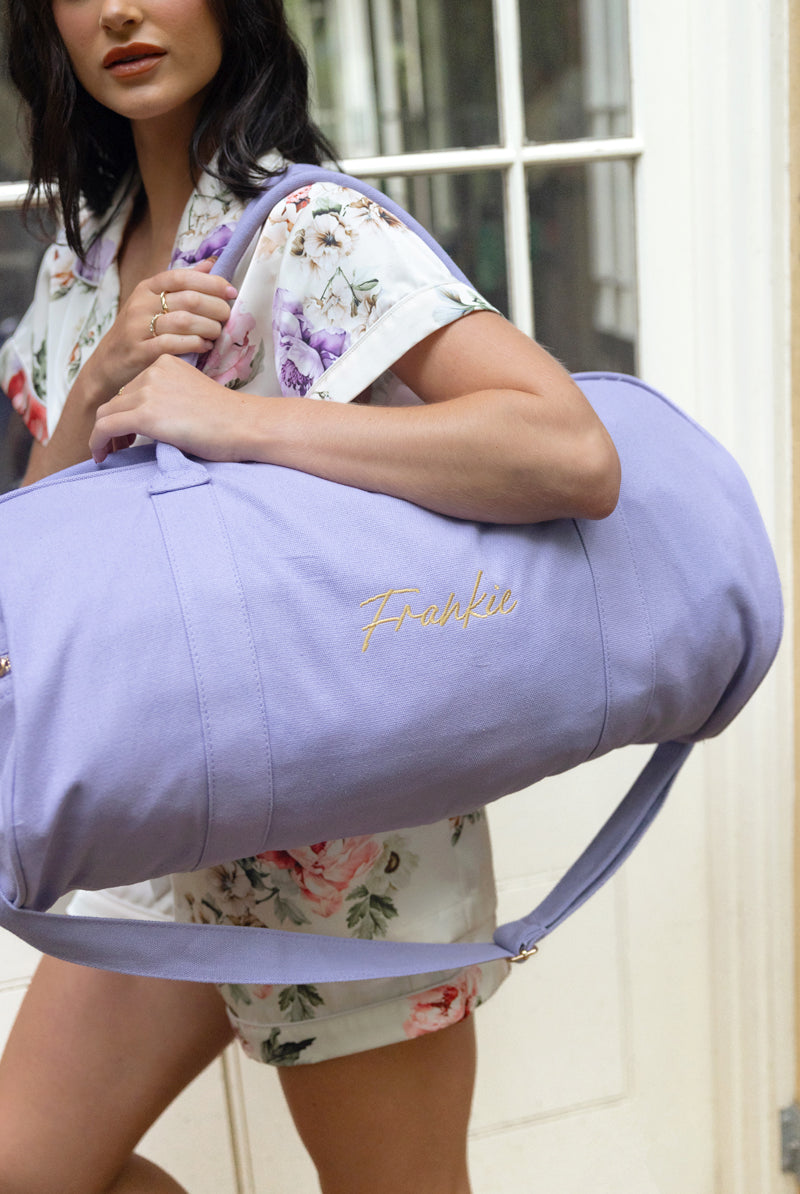 Custom Duffle Bag Lilac | Personalised Dance Bags | Personalised Bags