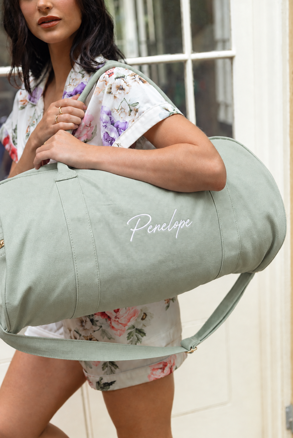 Sage Green Personalised Duffle Bag | Custom Bag Australia