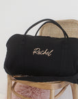 Personalised Duffle Bag | Black Customised Overnight Bag | Gym Bag with Monogram