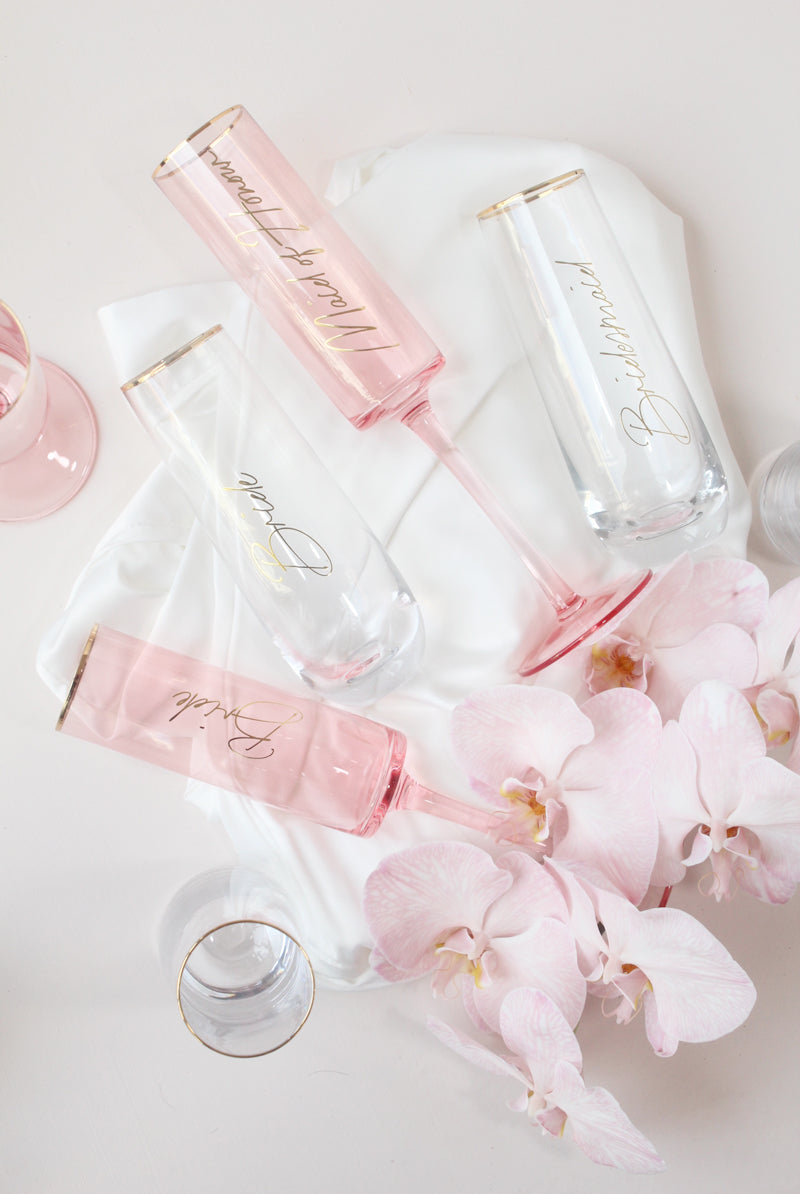 Bridal Party Champagne Flute | Bridesmaid Glasses