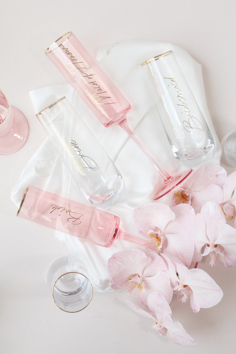 Bridal Party Champagne Flute | Bridesmaid Glasses