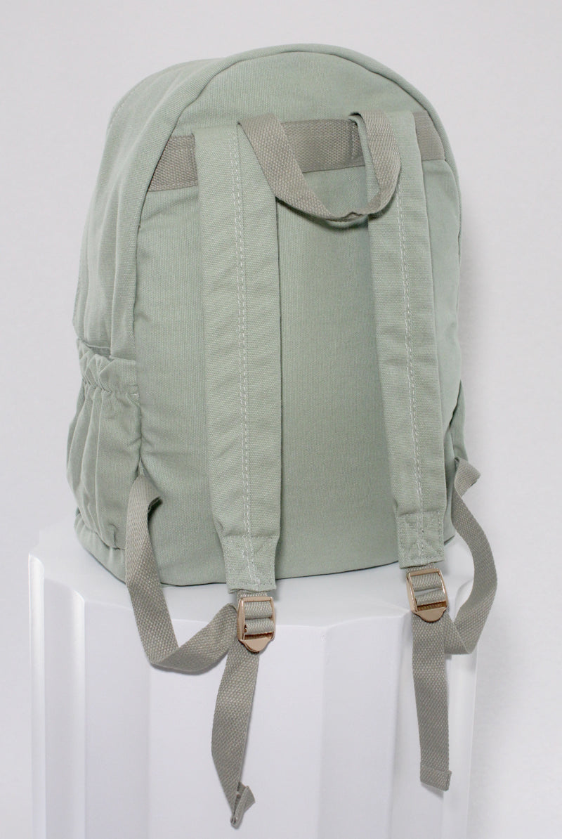 Personalised Kids Backpack Sage Green | Embroidered Kids Backpack