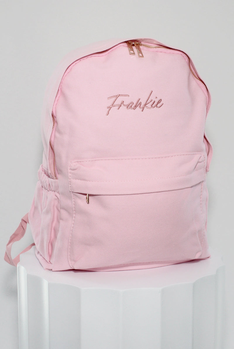 Personalised Backpack | Embroidered Kids Backpack Pink