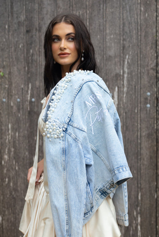 Personalised Bridal Jacket | Pearl Bride Jacket