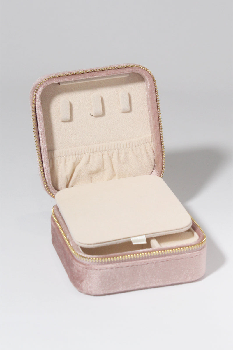 Pink Velvet Jewellery Case