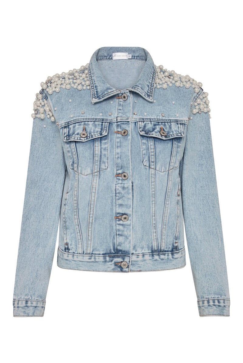 Bride Denim Jacket | Bridal Denim Jacket | Personalised Pearl Denim Jacket | Miss Poppy Design