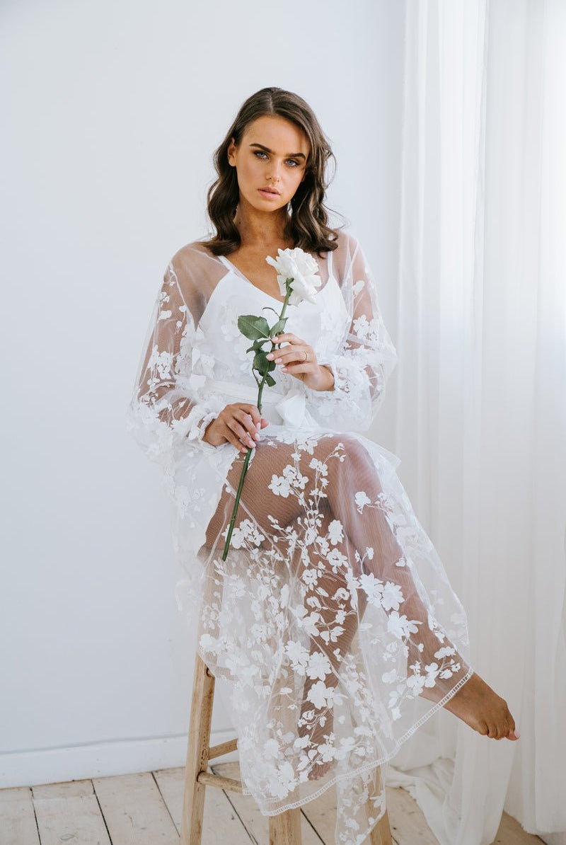 Lace Bridal Robe | Wedding Getting Ready Robe | Bridal Robe