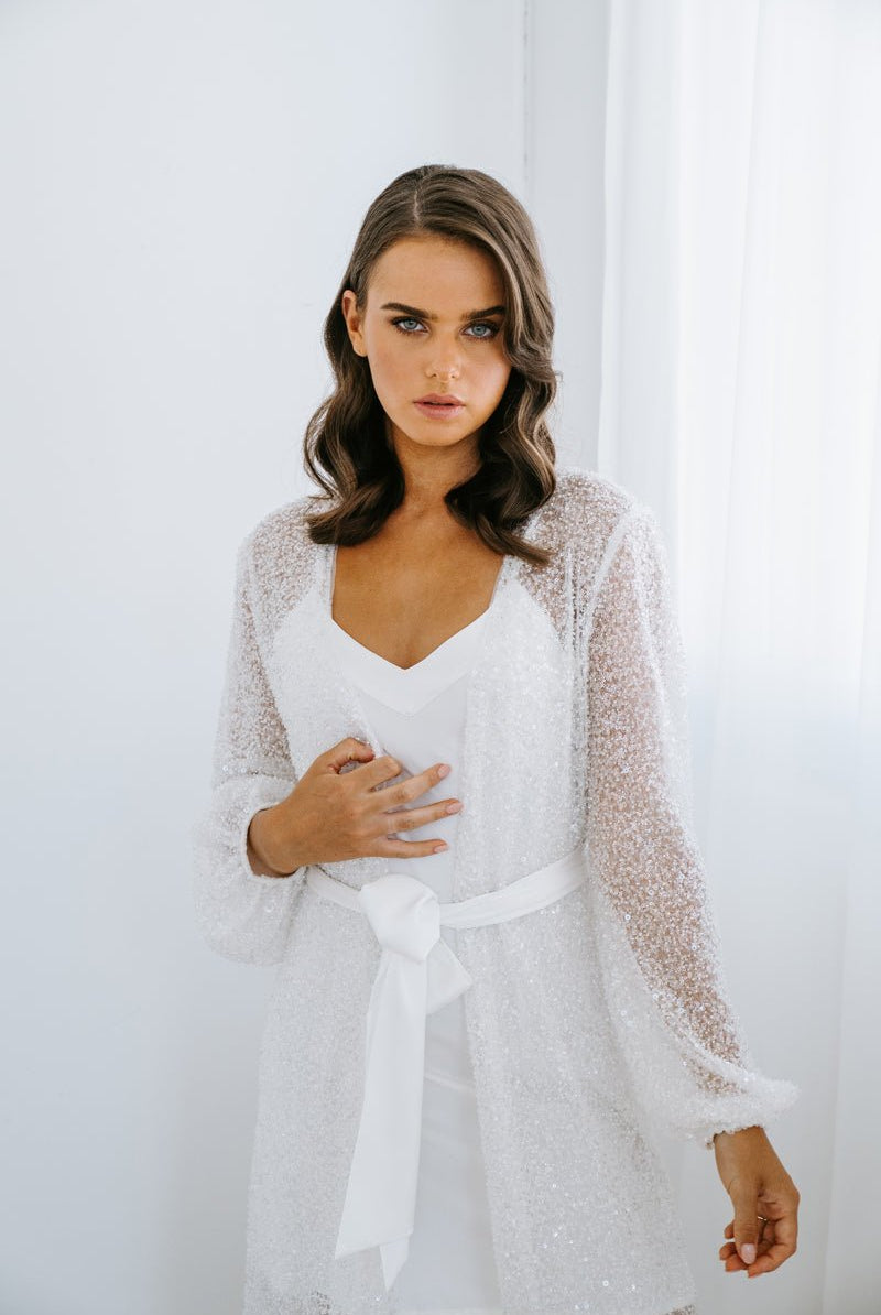 Glittery Bridal Robe | Getting Ready Robe | Wedding Morning Robe