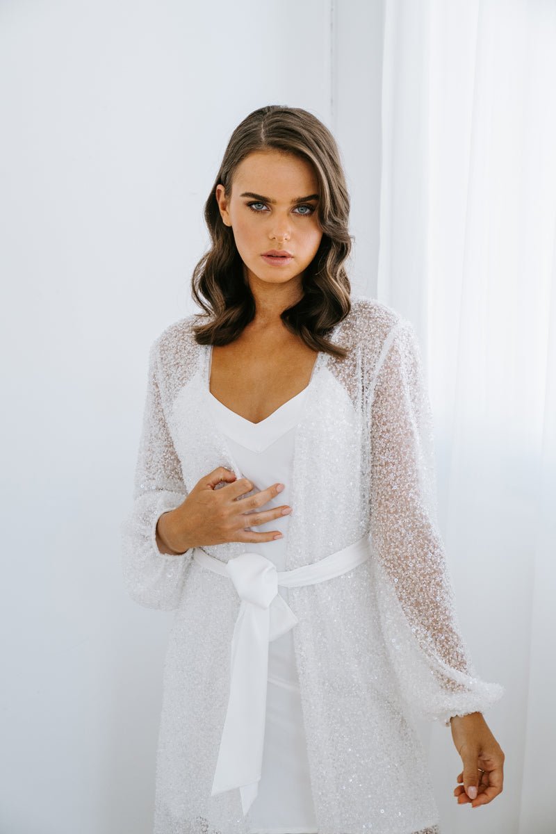 Glittery Bridal Robe | Getting Ready Robe | Wedding Morning Robe