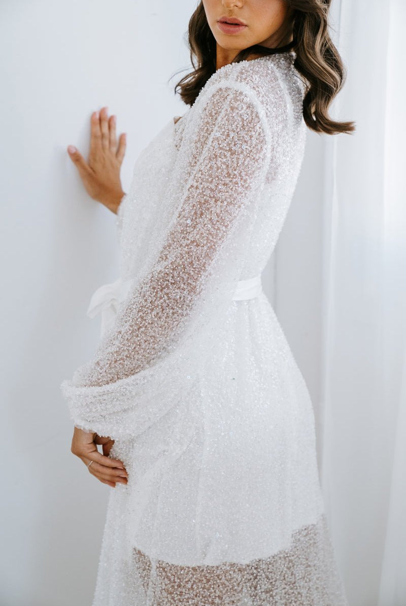 Glittery Bridal Robe | Getting Ready Robe | Wedding Morning Robe