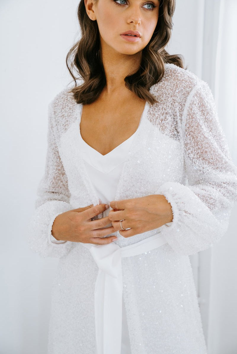 Glittery Bridal Robe | Getting Ready Robe | Wedding Morning Robe