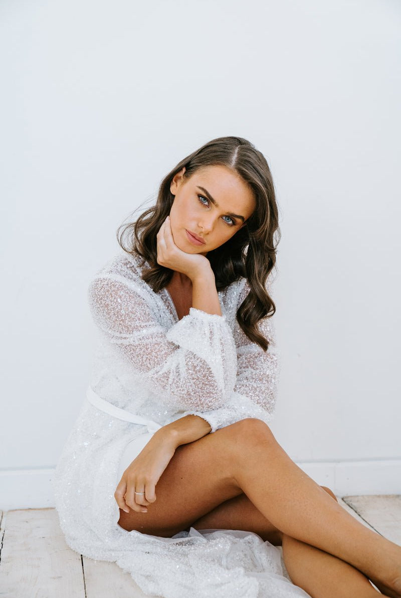 Glittery Bridal Robe | Getting Ready Robe | Wedding Morning Robe