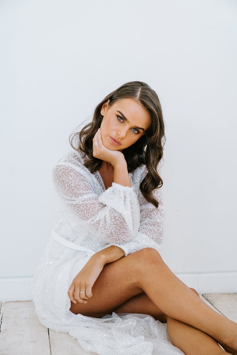Glittery Bridal Robe | Getting Ready Robe | Wedding Morning Robe