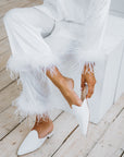 Feather Trim Pyjamas | Feather Bridal PJs | Feather Pyjamas Australia