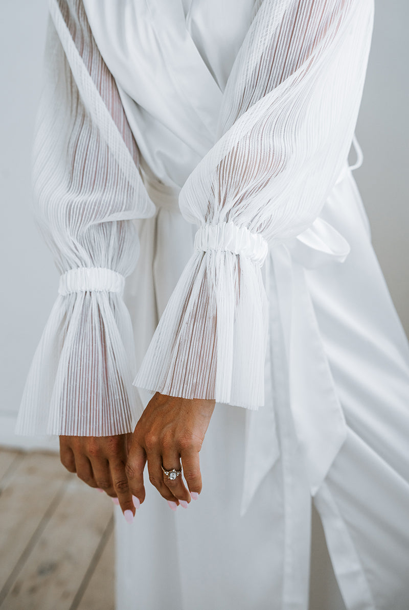 Pleated Sleeve Robe | Bridal Robe | Bridal Robes Australia