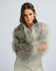 Sage Green Wedding Jacket | Feather Bridal Jacket | Fur Bridal Jackets Melbourne