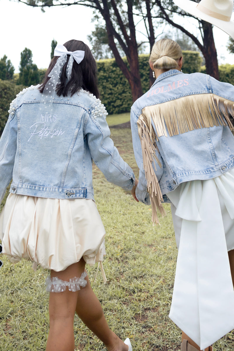 Gold Fringe Personalised Jacket | Bridal Jacket