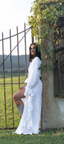 Linen Ruffle Bridal Robe | White Bride Robe