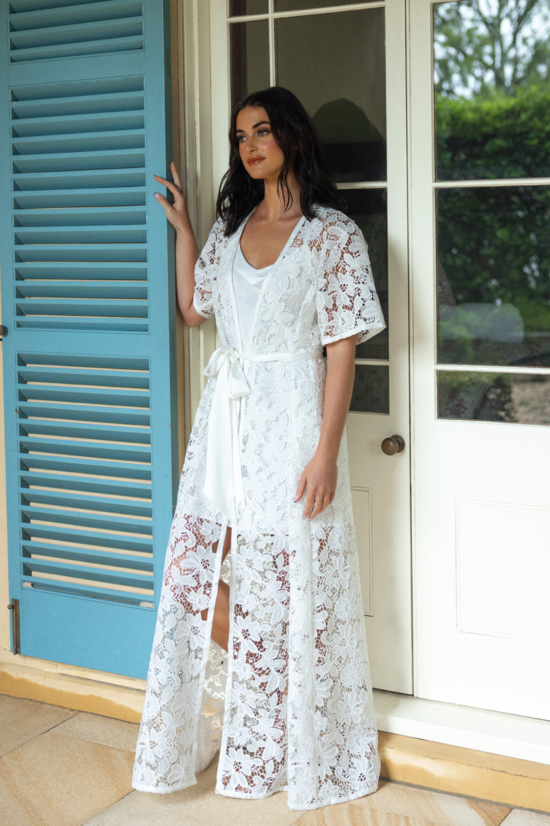 Natasha Lace Bridal Robe