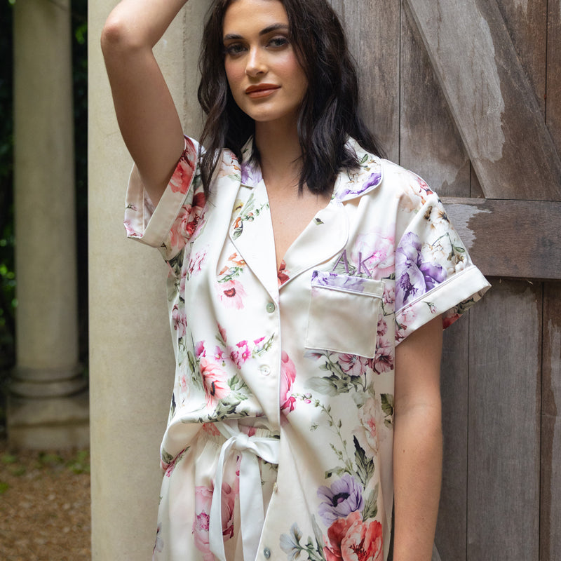 Floral Bridesmaid Pyjamas | Floral Satin Sleepwear