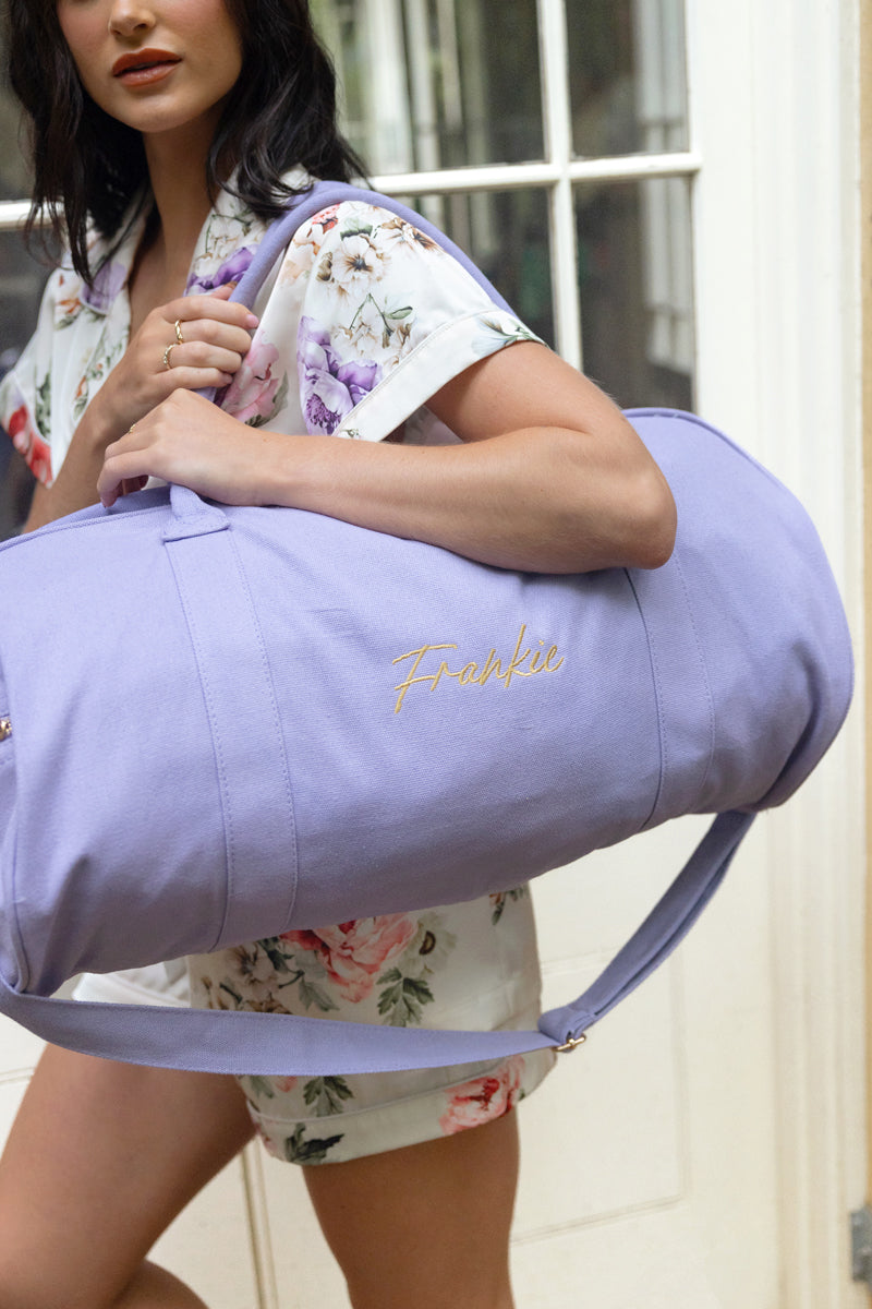 Custom Duffle Bag Lilac | Personalised Dance Bags | Personalised Bags