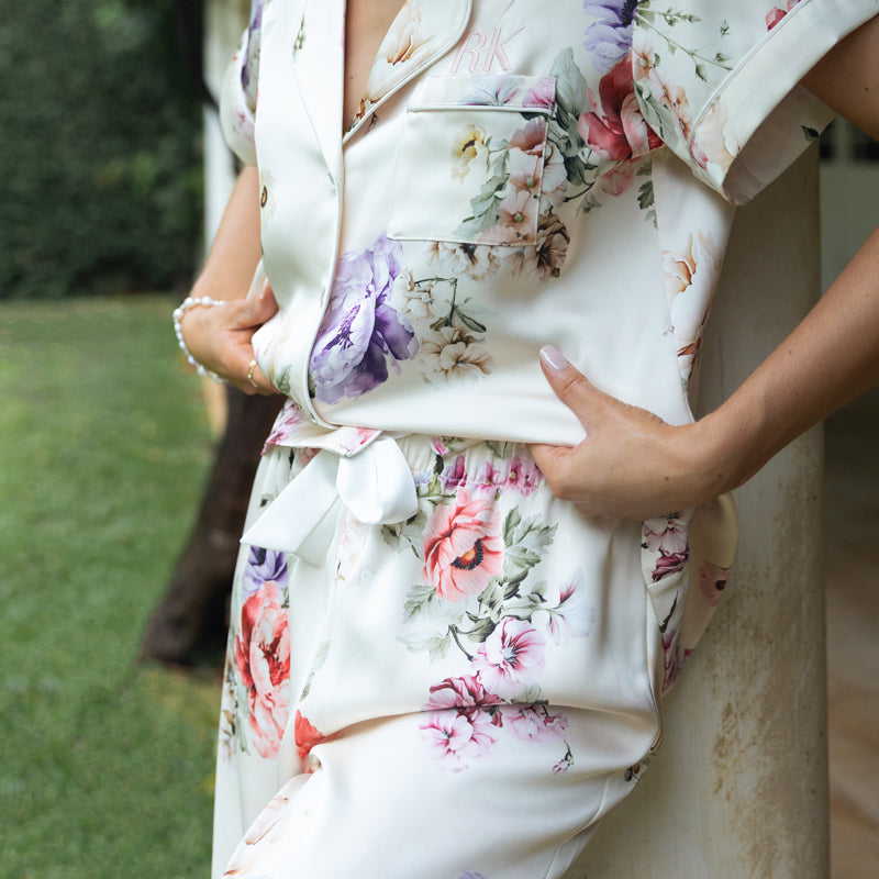 Floral Bridesmaid Pyjamas | Floral Satin Sleepwear
