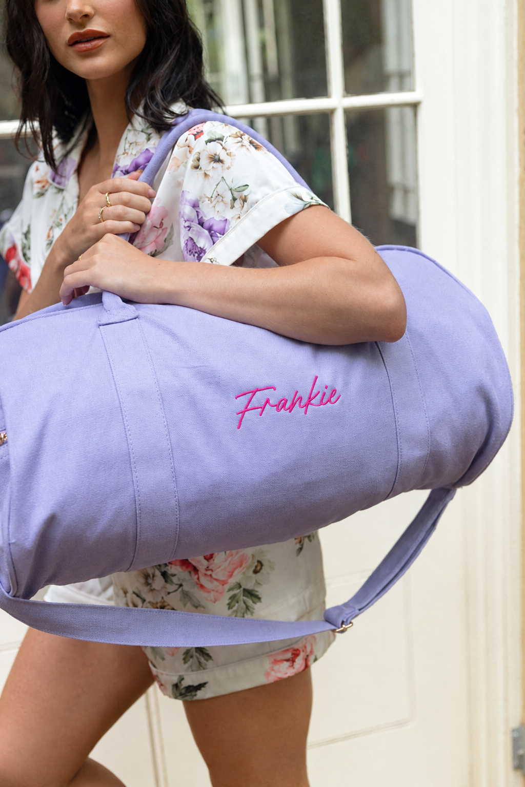 Personalised Purple Duffle Bag | Personalised Bags Australia