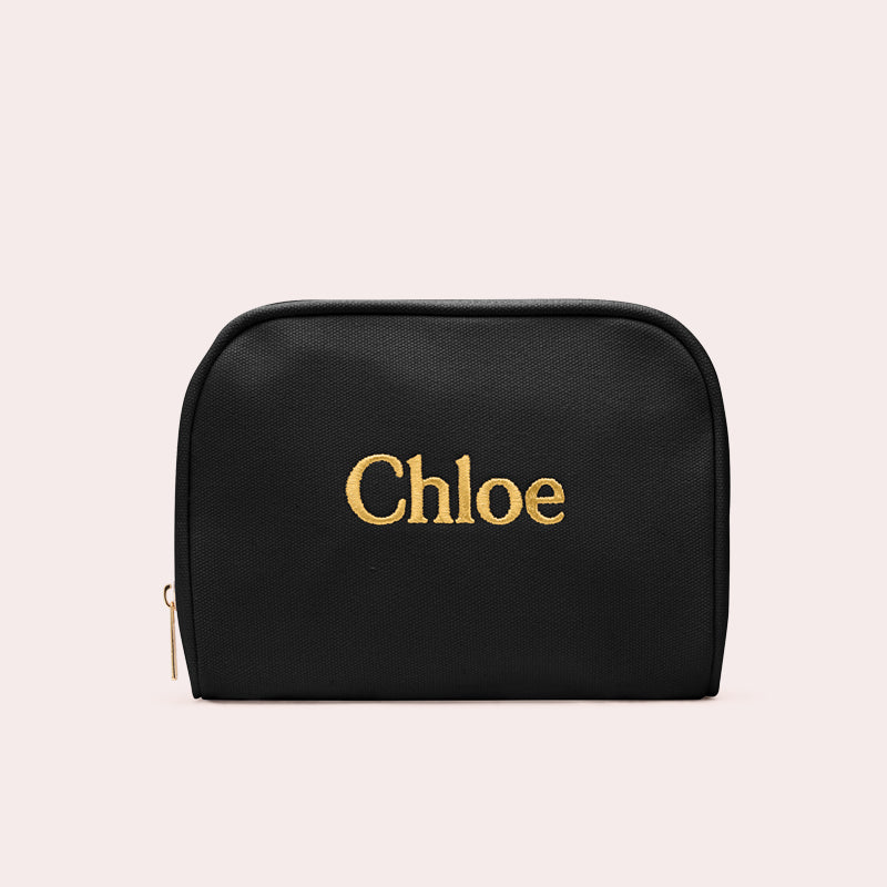 Personalised Bag Black | Customised Makeup Bag