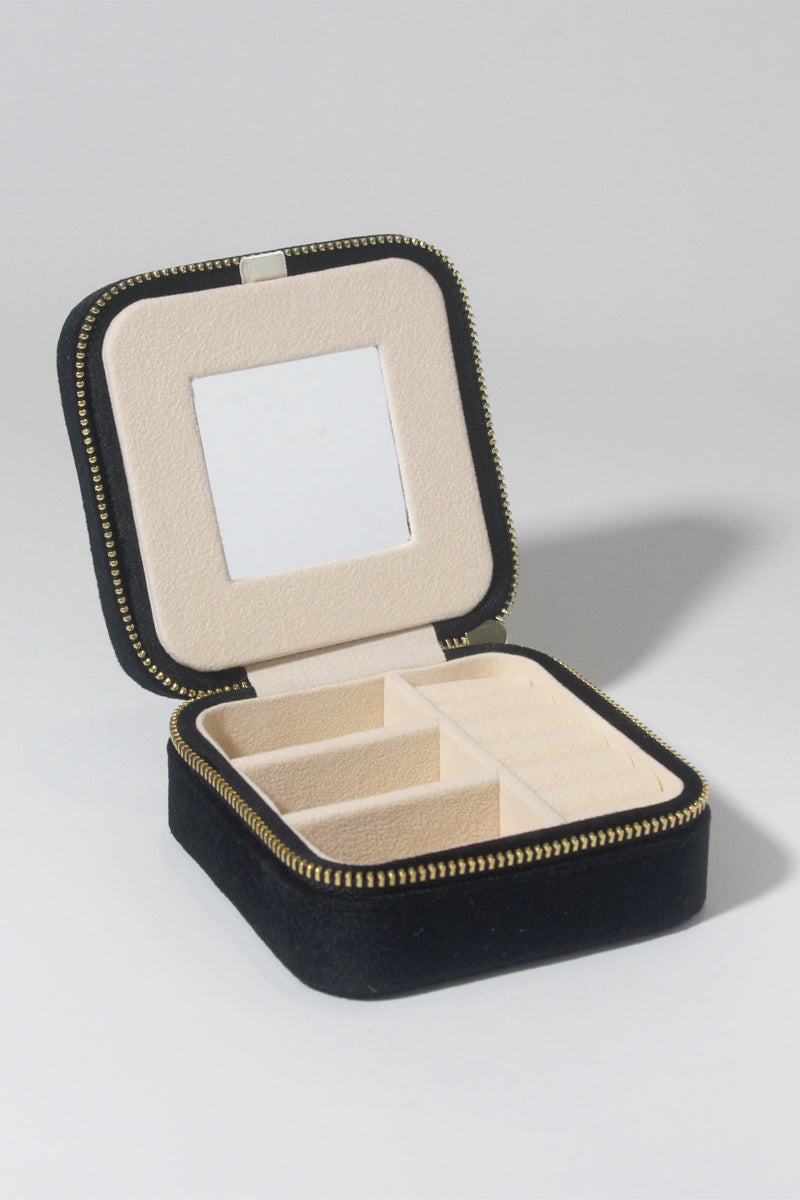 Black Velvet Jewellery Case | Personalised Gift | Bridesmaid Gift
