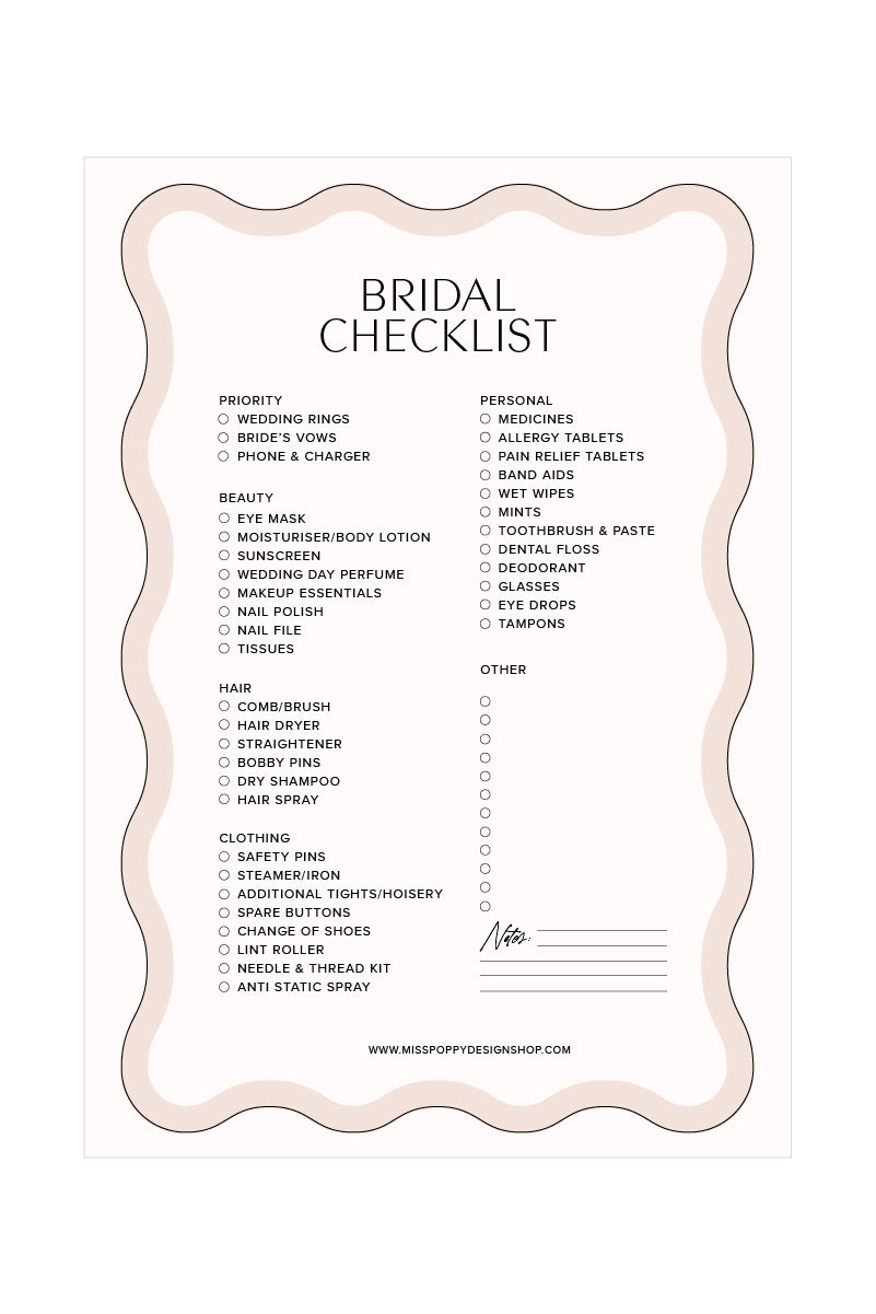 Bridal Checklist