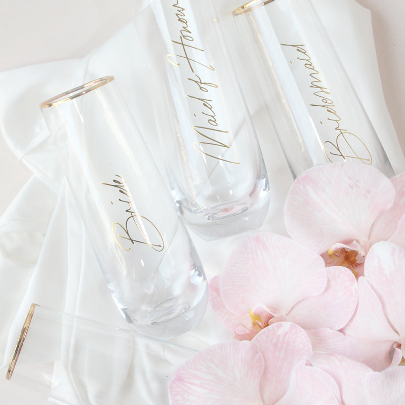 Bridal Party Champagne Flute | Bridesmaid Glasses