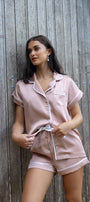 Dusty Pink Bridesmaid Pyjamas | Pink Satin Bridal Party Pyjamas