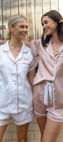Dusty Pink Bridesmaid Pyjamas | Pink Satin Bridal Party Pyjamas