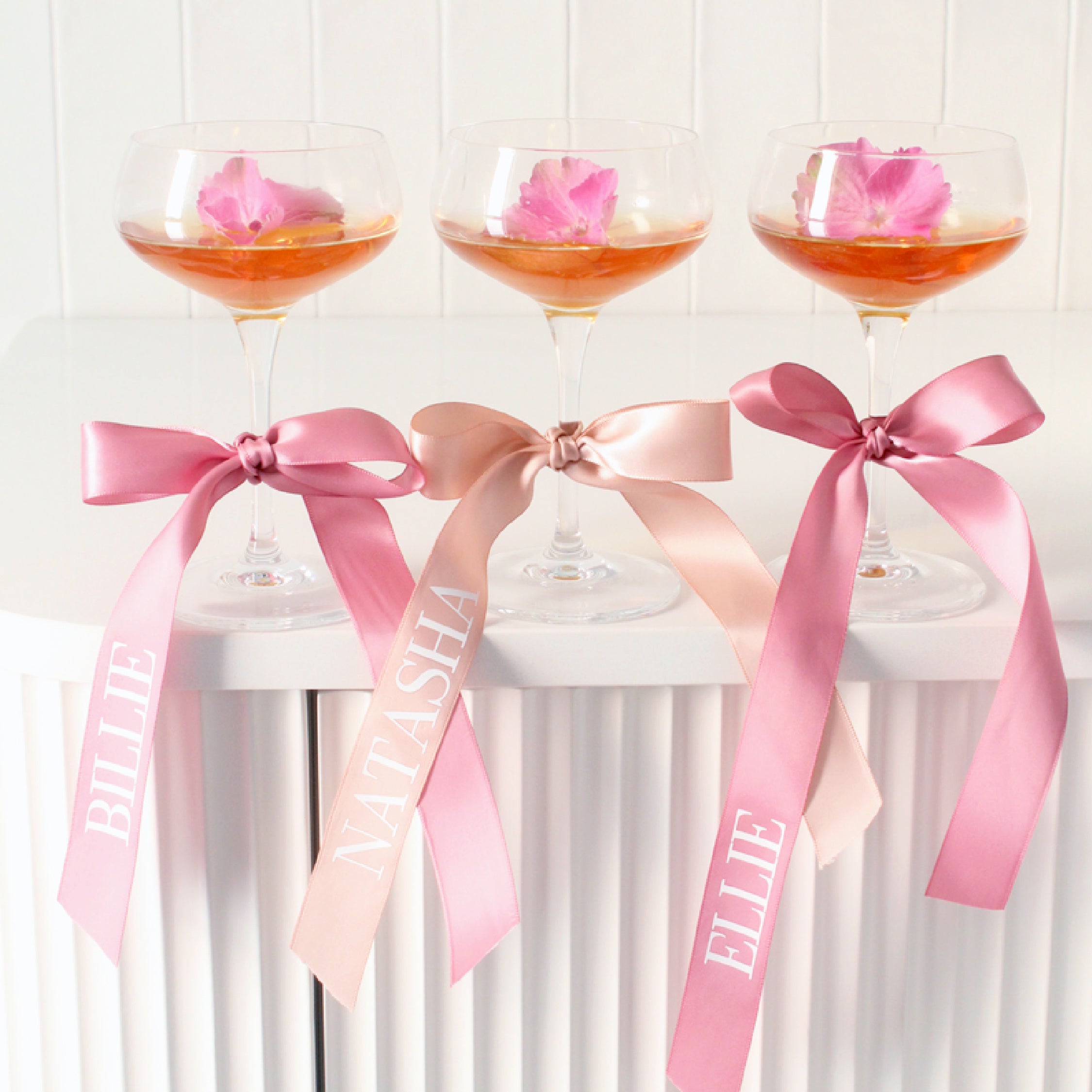 Coupe Glass with Personalised Ribbon