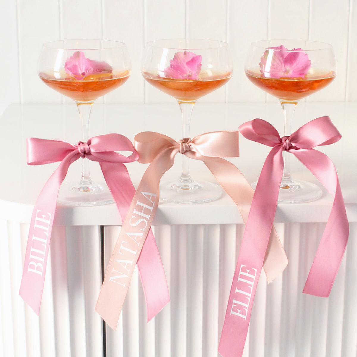 Coupe Glass with Personalised Ribbon