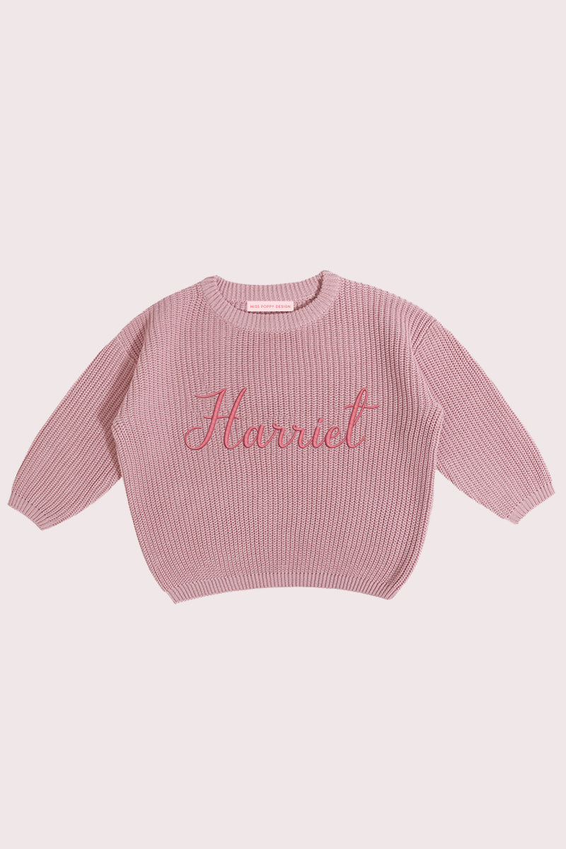 Personalised Kids Knitted Jumper Rose