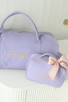 Lilac Purple Personalised Duffle Bag Set | Custom Duffle Bags | Personalised Vanity Bag
