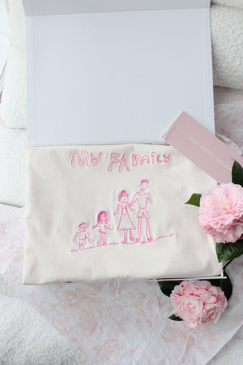 Personalised Women's Line Drawing Tee - Ecru
