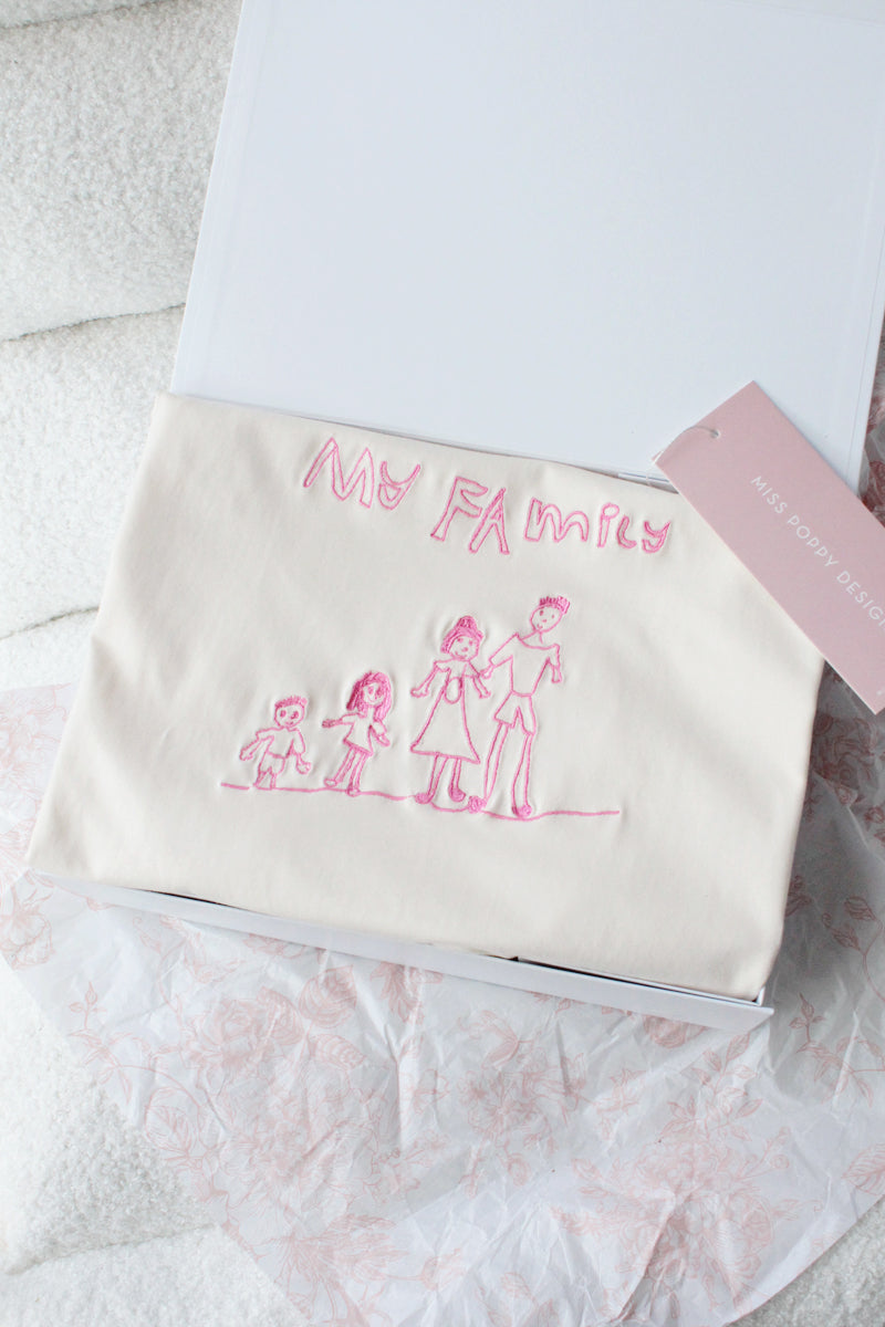 Personalised Women's Line Drawing Tee - Ecru
