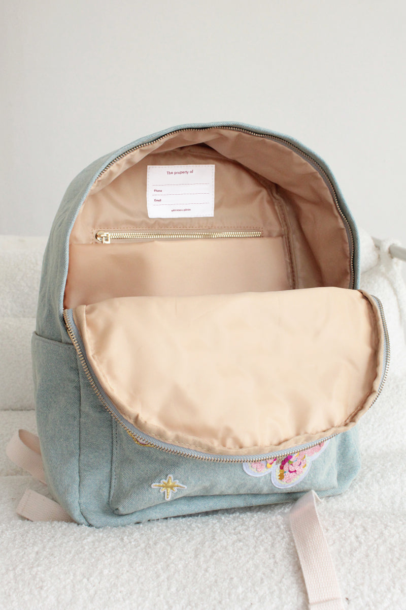 Personalised Patch Girls Denim Backpack PRE ORDER