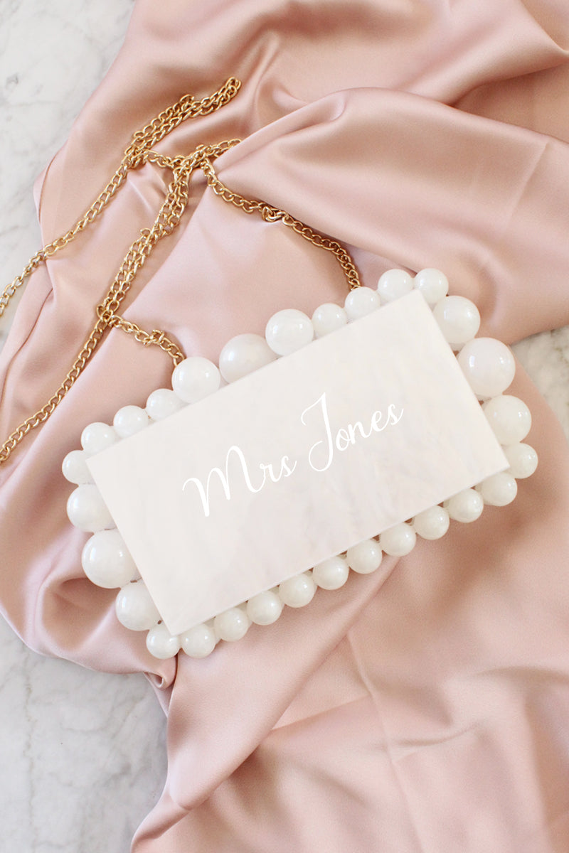 Personalised Pearlescent Beaded Clutch *Extra 20% off at checkout