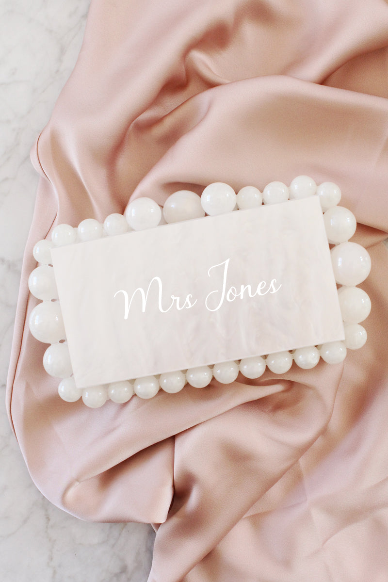 Personalised Pearlescent Beaded Clutch *Extra 20% off at checkout