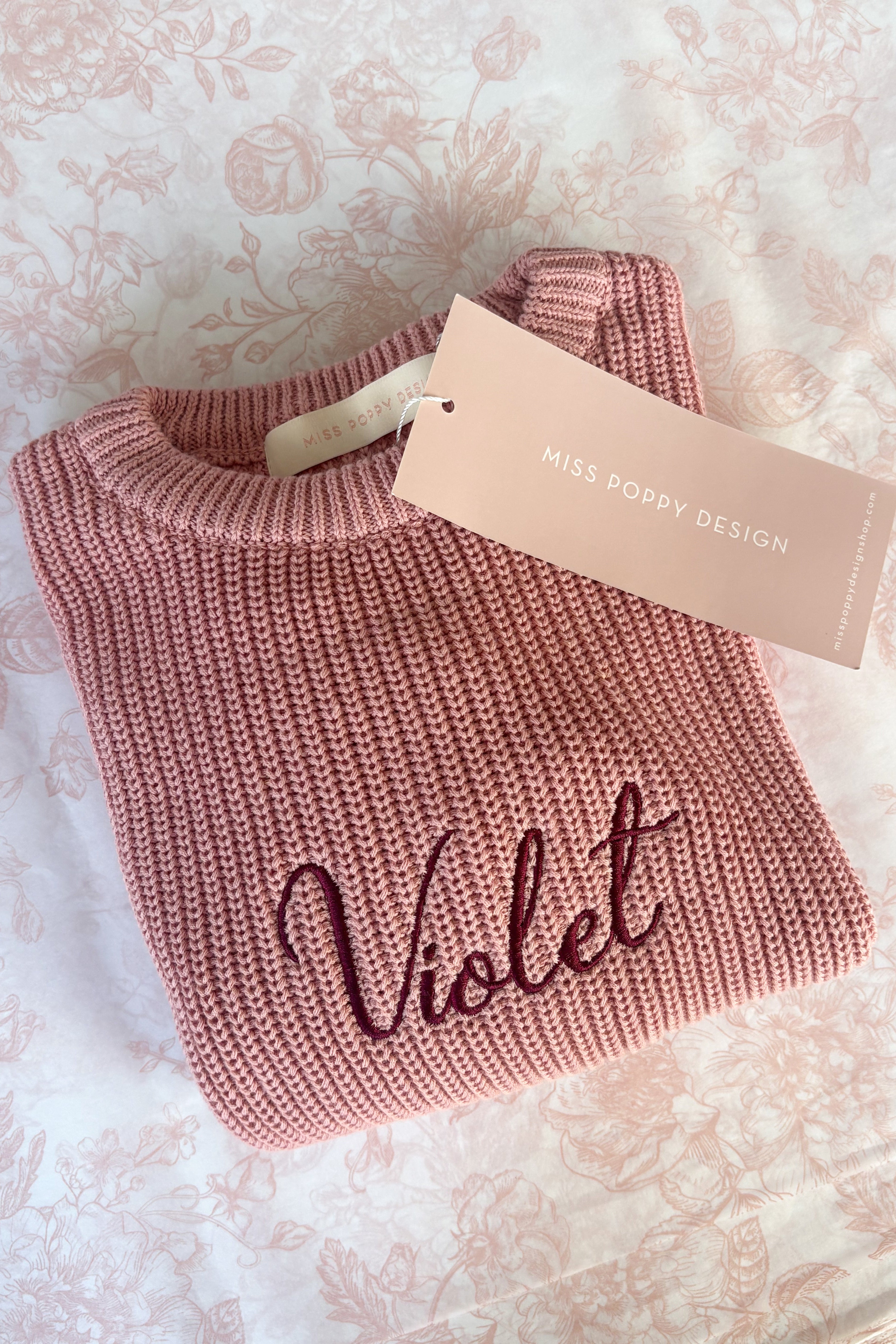 Personalised Baby Knit | Kids jumper with embroidered name