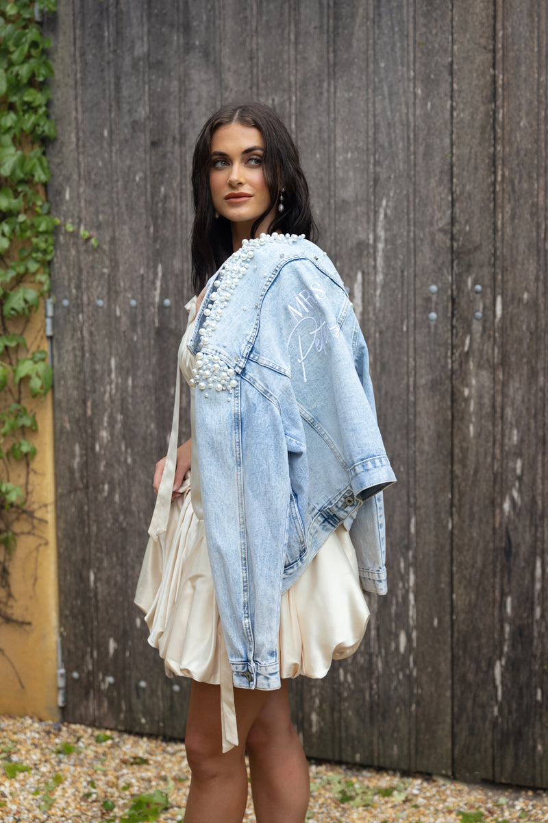 Personalised Bridal Jacket | Pearl Bride Jacket
