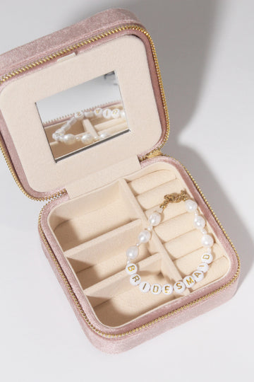 Pink Velvet Jewellery Case