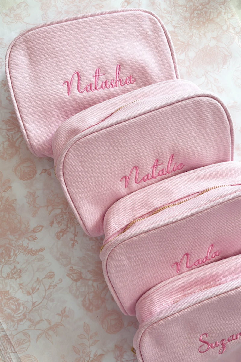 Personalised Makeup Bag Blush Pink
