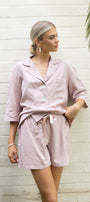 Linen Bridesmaid Pyjamas | Rose Linen Lounge Set