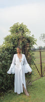 Ruffle Sleeve Robe for the Bride | White Bridal Robe